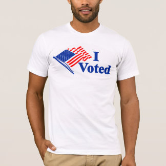 Camiseta Eu Votei Adesivo da Bandeira dos Estados Unidos