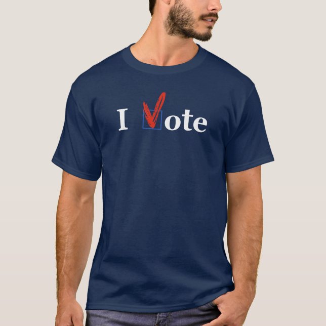 Camiseta "Eu voto" o t-shirt disponível em diversas cores (Frente)