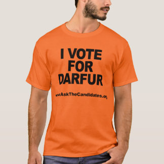 Camiseta Eu voto para o t-shirt de Darfur