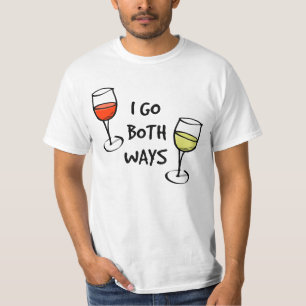 Camiseta Eu vou ambos os vidros de vinho das maneiras