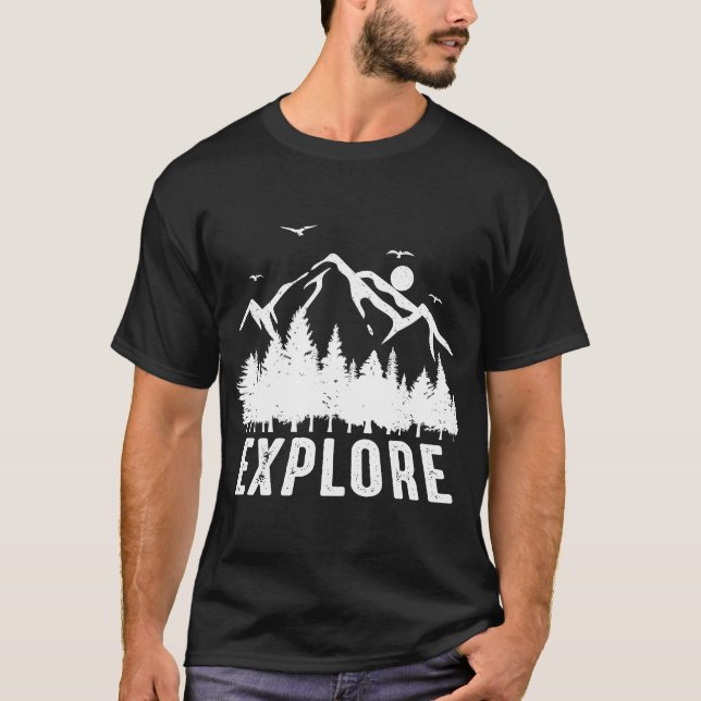 Camiseta eu vou explorar na montanha (Frente)
