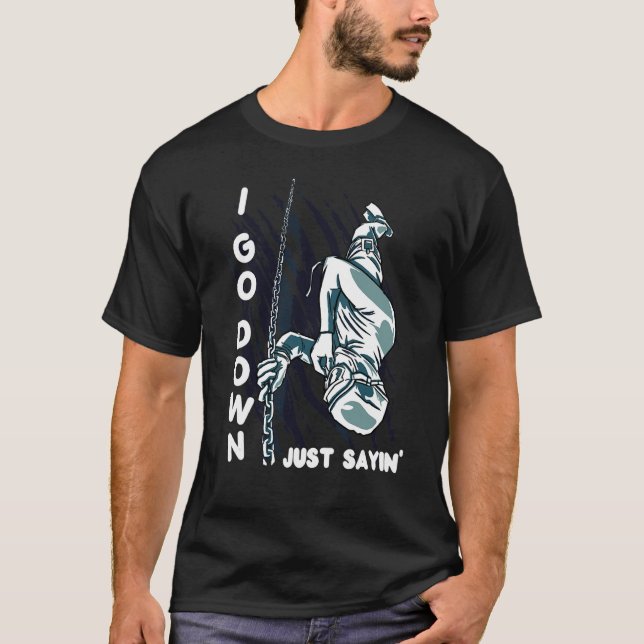 Camiseta Eu Vou Lá Baixo Dizendo Scuba Merging (Frente)
