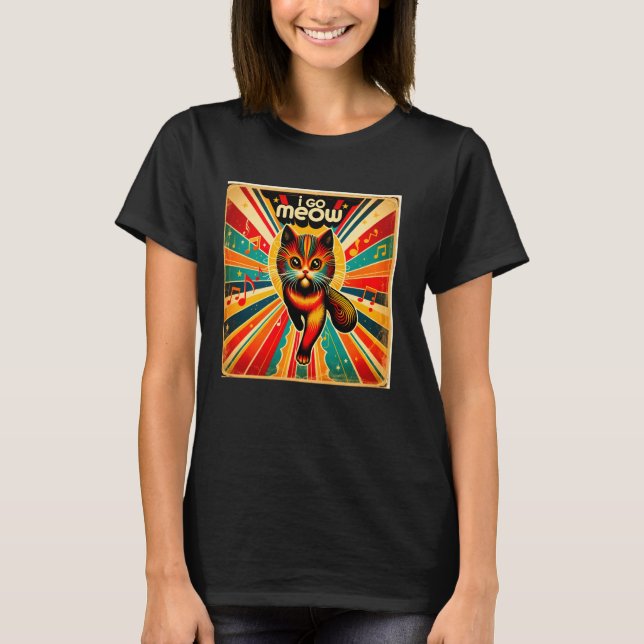 Camiseta Eu Vou Miar - Design de Meme de Gato Cantando Dive (Frente)