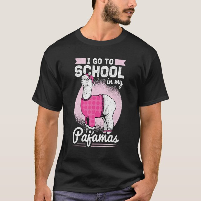 Camiseta Eu Vou Para A Escola No Ensino De Pijama (Frente)