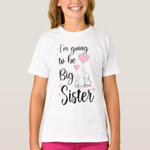 Camiseta Eu vou ser uma grande irmã, elefante, grande irmã 
