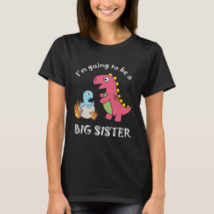 Camiseta Eu vou ser uma grande irmã, uma criança de dinossa