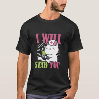 Camiseta Eu vou te apunhalar | Enfermeiro Cat