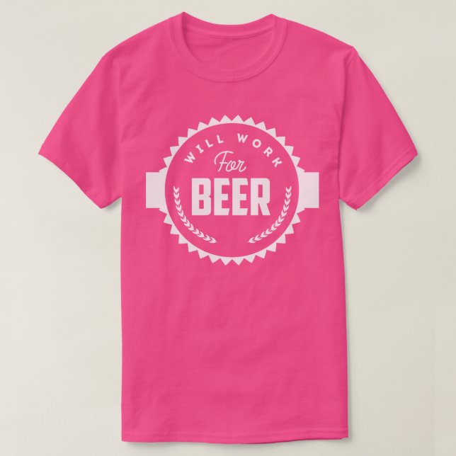 Camiseta Eu vou trabalhar para a cerveja (Frente do Design)