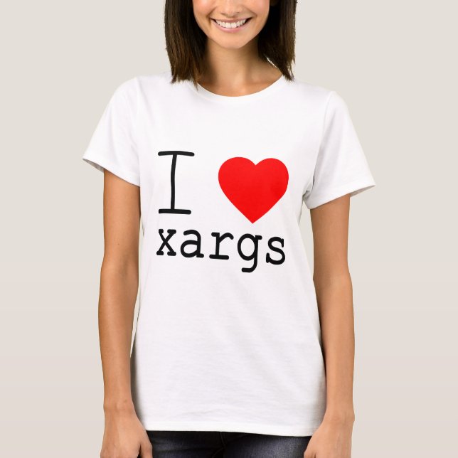 Camiseta Eu ❤️ xargs (Frente)