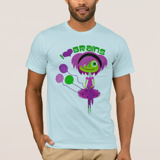 Camiseta Eu zombi dos cérebros do coração posso t-shirt