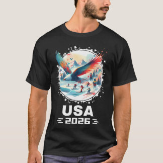 Camiseta EUA 2026 Vá Estados Unidos Esporte de Inverno EUAe