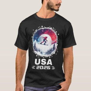 Camiseta EUA 2026 Vá Unidos EUA Esportes de Inverno EUAequi