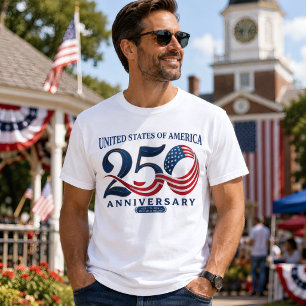 Camiseta EUA 250º Aniversário 250 Anos de Liberdade