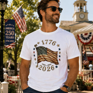 Camiseta EUA 250º Aniversário Antigo 1776–2026