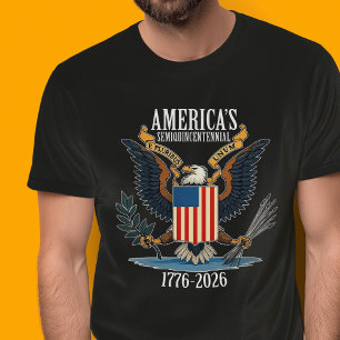 Camiseta EUA 250 - 1776-2026 - Brasão de Armas da Águia Vin
