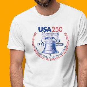 Camiseta EUA 250 - 1776-2026 - Sino da Liberdade Vermelho B