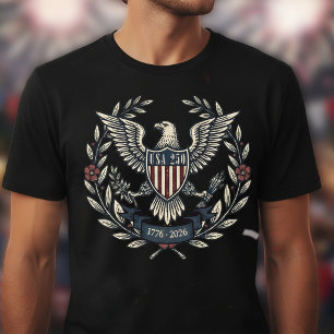 Camiseta EUA 250 Águia Patriótica Motivo Herança ID1299