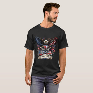 Camiseta EUA 250 Anos Águia Careca Dia da Independência 4 d