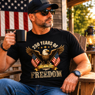 Camiseta EUA 250 Anos de Liberdade Águia-careca