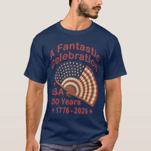 Camiseta EUA 250 Anos Design de Leque Patriótico – 1776-202