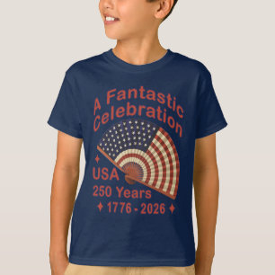 Camiseta EUA 250 Anos Design de Leque Patriótico – 1776-202