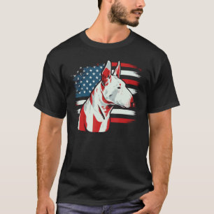 Camiseta EUA 4 De Julho Bull Terrier Patriotic American Bu