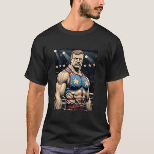 Camiseta EUA 4 De Julho Teddy Roosevelt Músculos Sarcástico