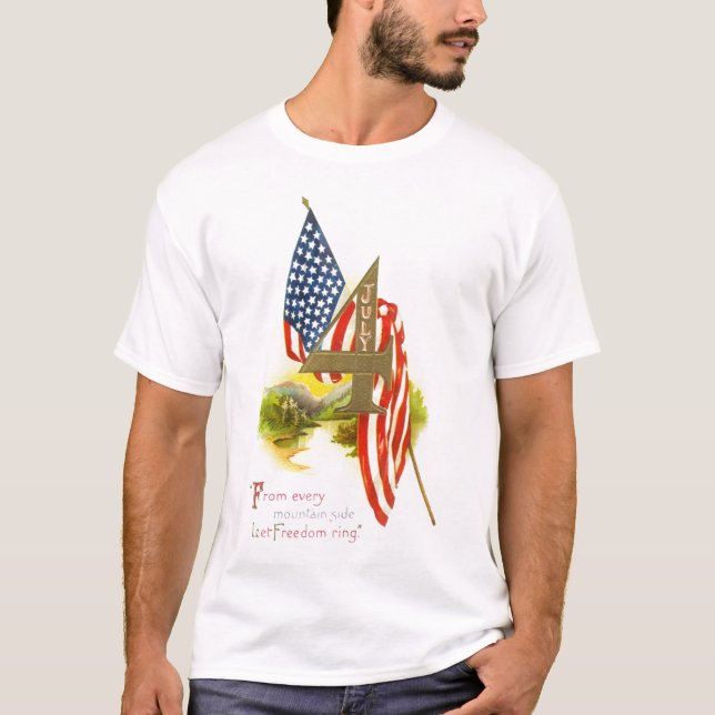Camiseta EUA 4ns DO DESIGN do FERIADO de JULHO (Frente)