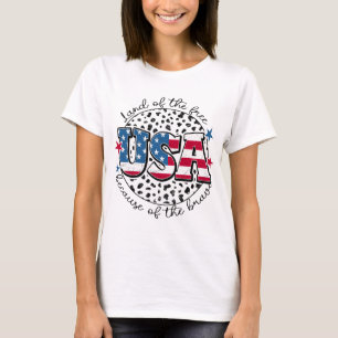 Camiseta EUA A Terra dos Livres Por Causa dos Valentes
