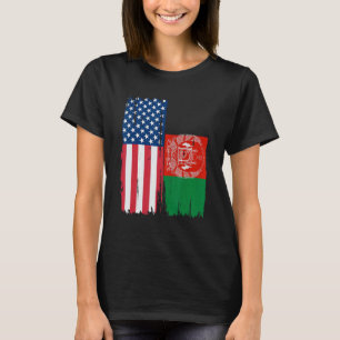Camiseta EUA Afeganistão Half american Flag Roots