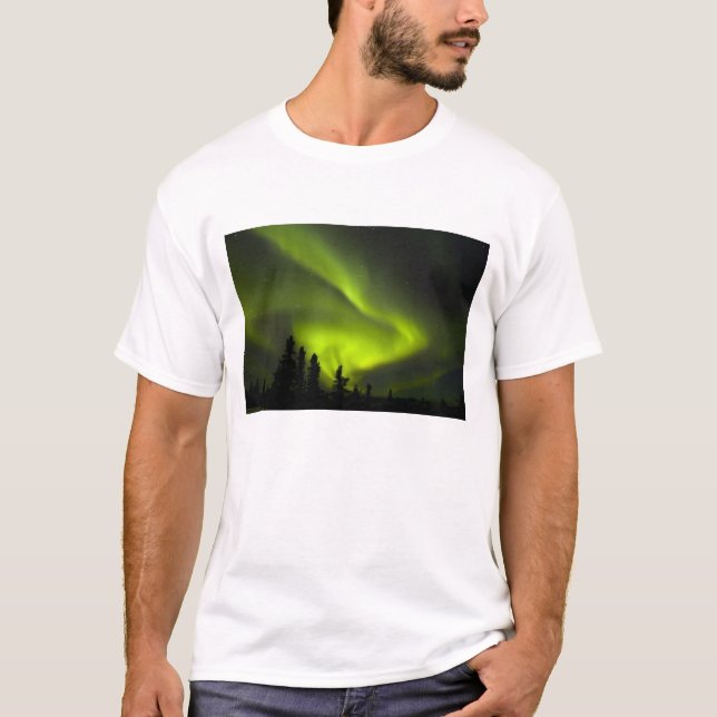 Camiseta EUA, Alasca, Chena Hot Springs. Aurora Boreal 2 (Frente)