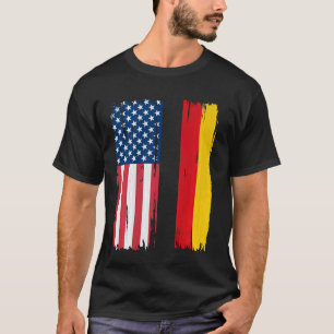 Camiseta EUA Alemanha Half american Flag Roots