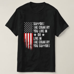 Camiseta EUA América Apoie O País Em Que Você Vive