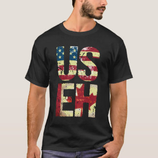 Camiseta EUA América Canadá Bandeira Funny American Canada