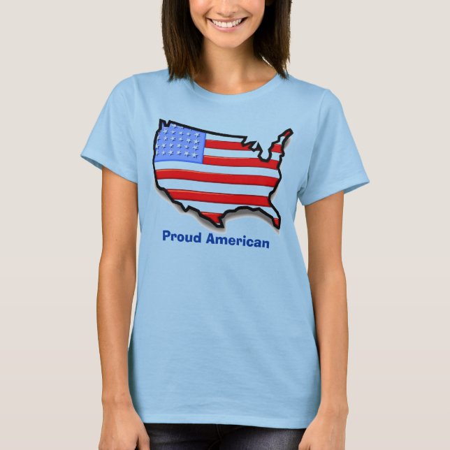 Camiseta EUA, Americano Orgulhoso (Frente)