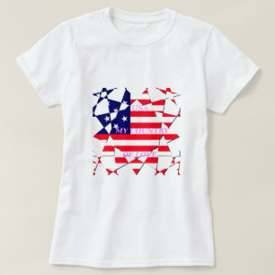 Camiseta EUA, Amor com Espírito Estrelado: Meu País do Amor