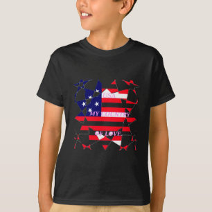 Camiseta EUA, Amor com Espírito Estrelado: Meu País do Amor