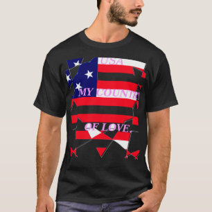 Camiseta EUA, Amor com Espírito Estrelado: Meu País do Amor