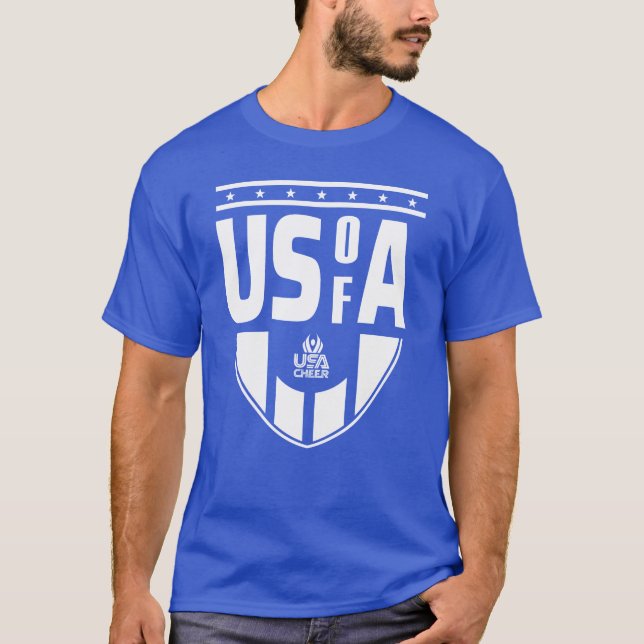 Camiseta EUA aplaudem Royal Blue USA de uma ventoinha (Frente)