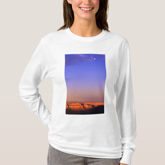 Camiseta EUA, Arizona, Grand Canyon NP. Lua no céu como (Frente)