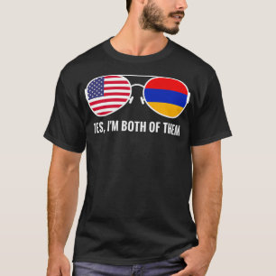 Camiseta EUA Armênia Flag Sunglass Armênios americanos ee