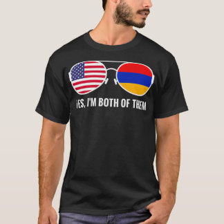Camiseta EUA Armênia Flag Sunglass Armênios americanos eeee