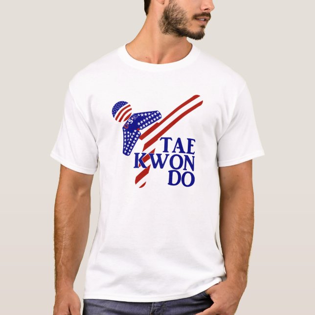 Camiseta EUA - Artes Marciais Patrióticas TAEKWONDO (Frente)