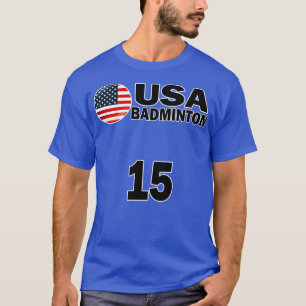 Camiseta EUA Badminton Número 15 Tshirt Design