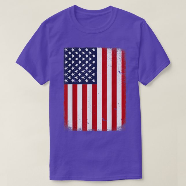 Camiseta EUA Bandeira 4 de julho American Red White Blue St (Frente do Design)