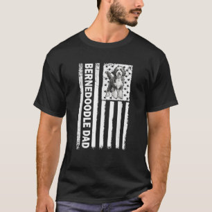 Camiseta EUA Bandeira 4 de julho Mens Bernedoodle Dog Lover