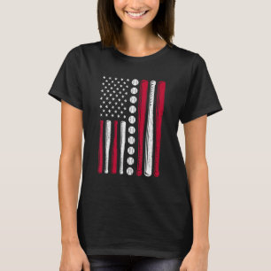 Camiseta EUA Bandeira Americana Baseball Patriotic Men 4º