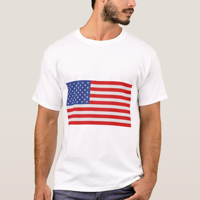Camiseta EUA - bandeira americana com dimensões corretas (Frente)