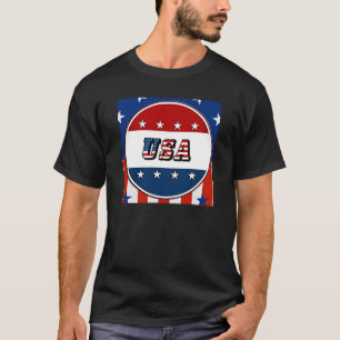 Camiseta EUA - Bandeira Americana e Estrelas no Círculo #2