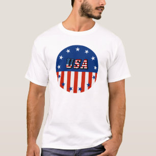 Camiseta EUA - Bandeira americana e estrelas no t-shirt do